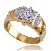 Beautifully Crafted Diamond Mens Ring with Certified Diamonds in 18k Yellow Gold - GR0044P